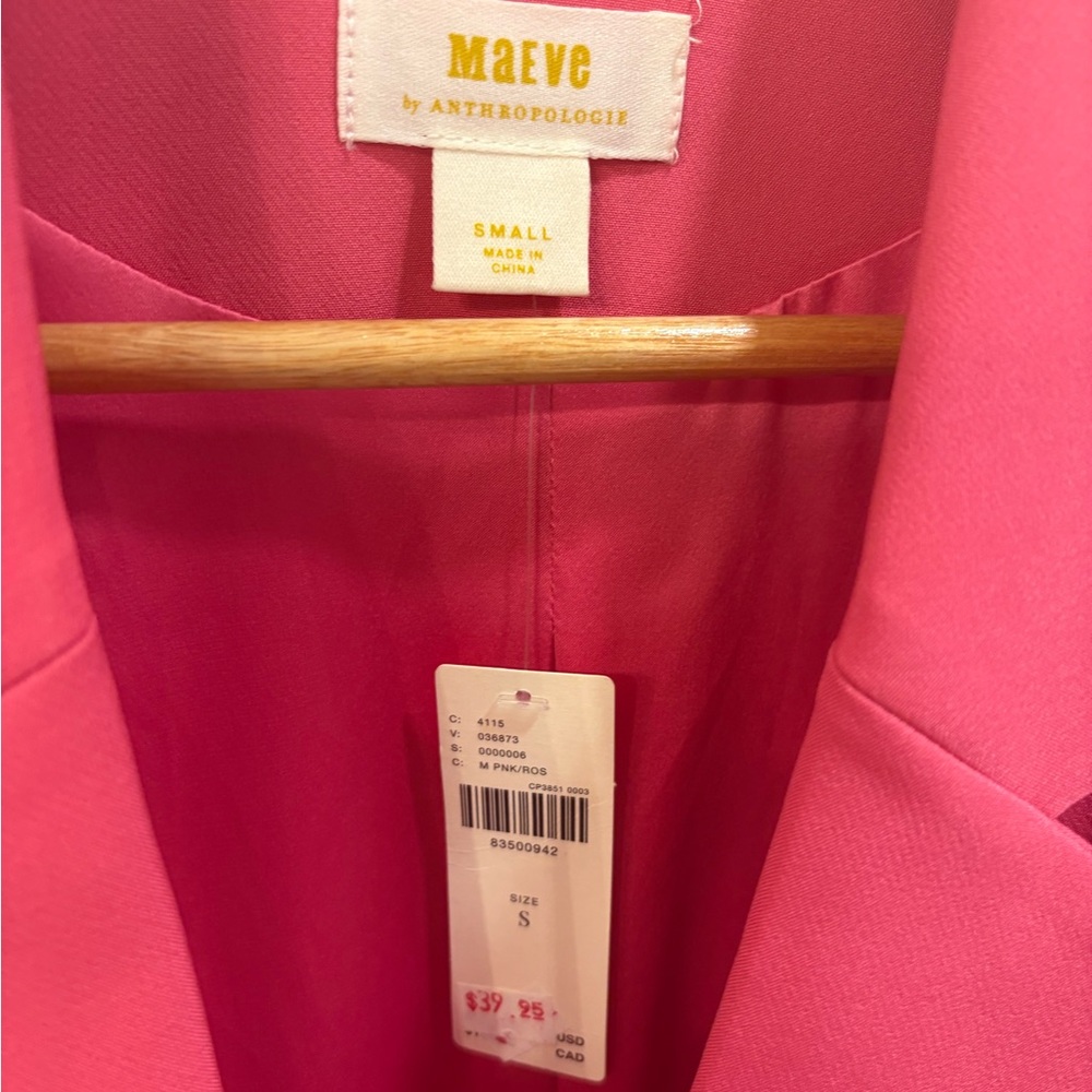 Anthropologie Pink Bow-Front Blazer - Picture 2 of 2